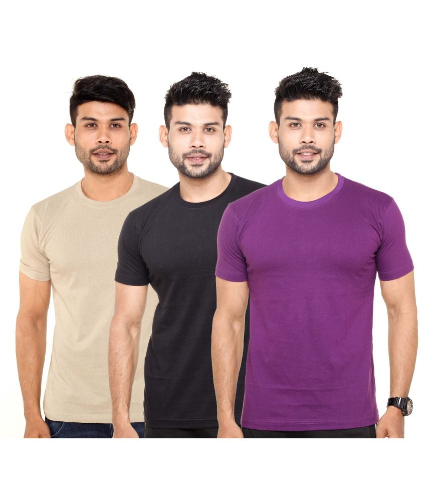     			Fleximaa Multicoloured Cotton T-shirts (Pack of 3)