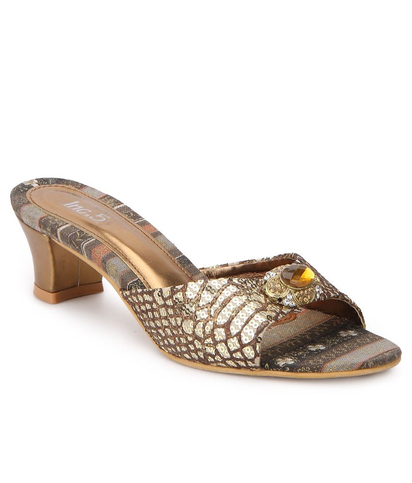 Inc.5 Gold Heeled Slip-Ons Price in India- Buy Inc.5 Gold Heeled Slip ...