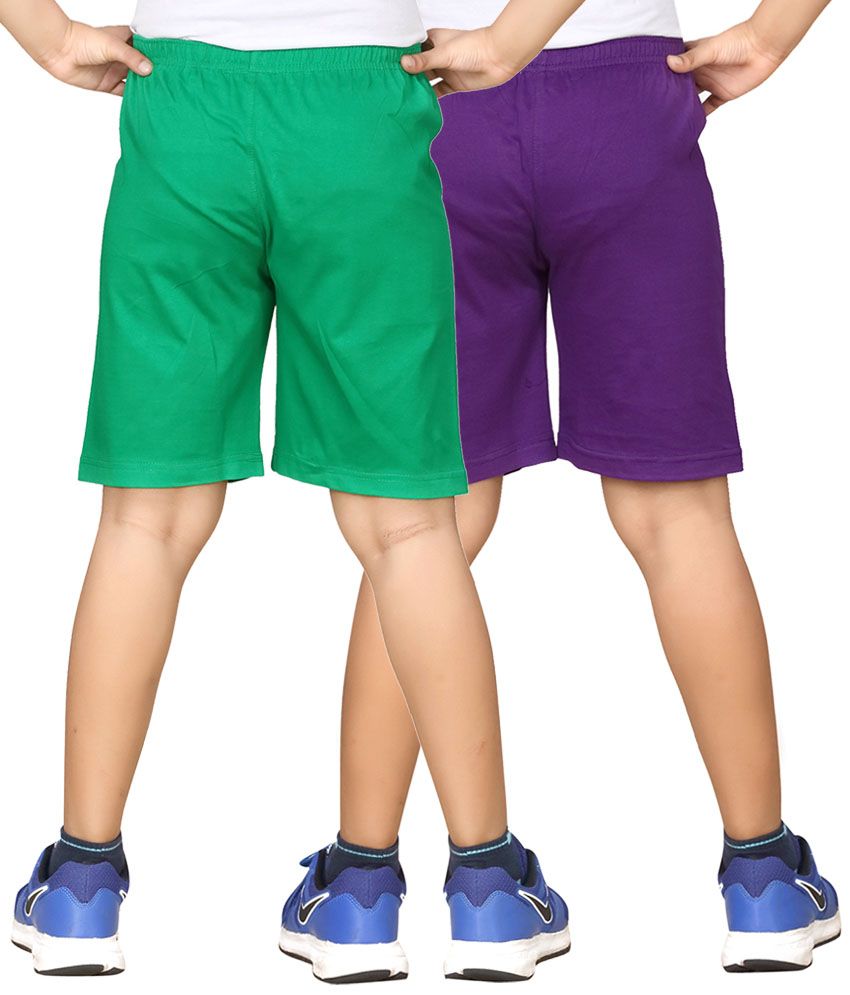 Dongli Green & Purple Shorts For Boys Set Of 2 - Buy Dongli Green ...