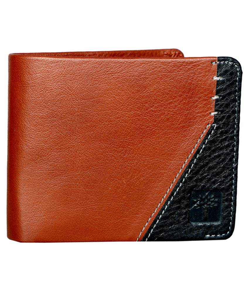 Woodland Brown & Black Leather Formal Wallet For Men: Buy Online at Low ...