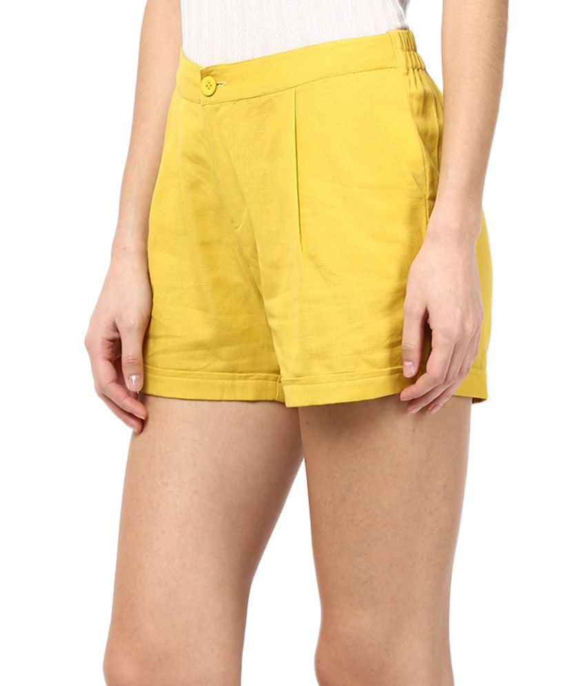 Buy 109 F Yellow Regular Fit Shorts Online at Best Prices in India ...