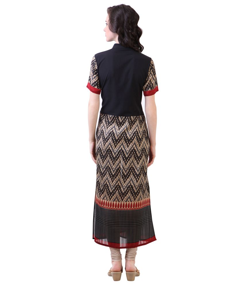 Libas Black Printed Half Kurta Buy Libas Black Printed Half Kurta