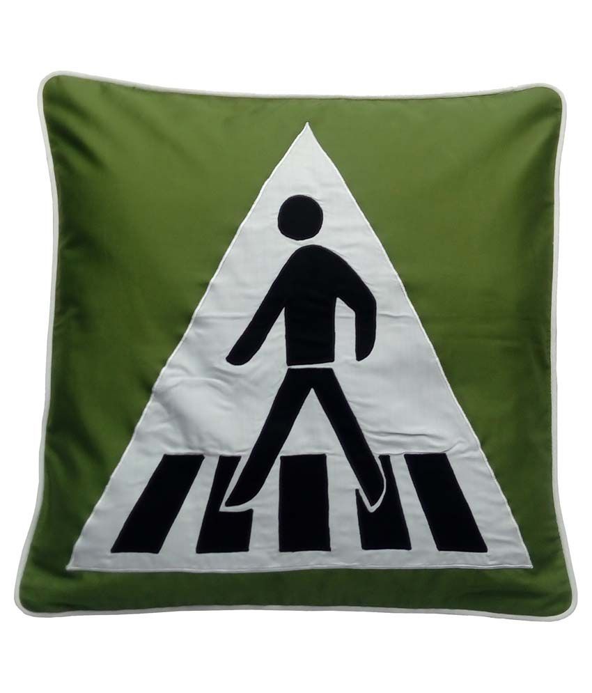     			Hugs'n'Rugs Single Cotton Green Cushion Cover (40 x 40 cm)