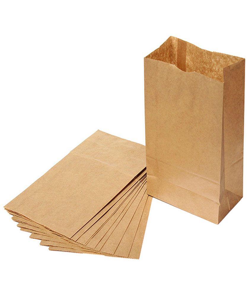Buy The Paper Bag Khaki Paper Shopping Bag of 1 Kg 60 Pcs ...
