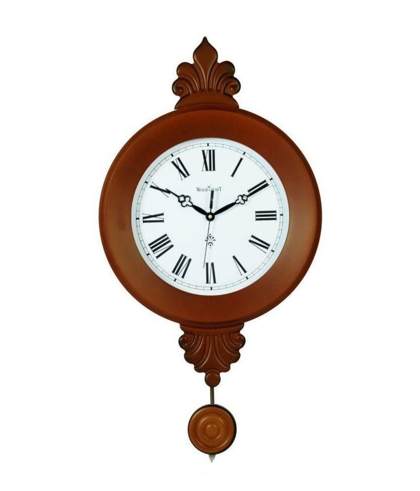 Wood Craft Brown Wooden Wall Clock With Pendulum At Best In India On Snapdeal - Wooden Wall Clock With Pendulum