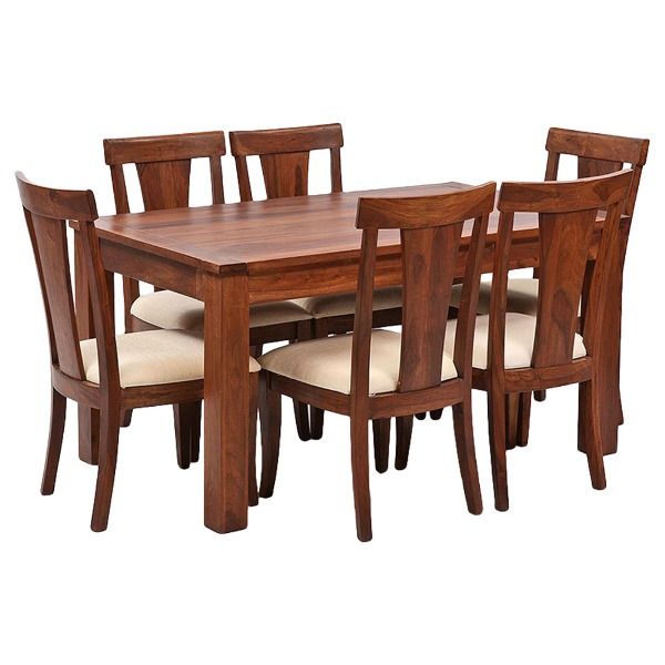 Ethnic India Art Lisbon 6 Seater Sheesham Wood Dining Set With