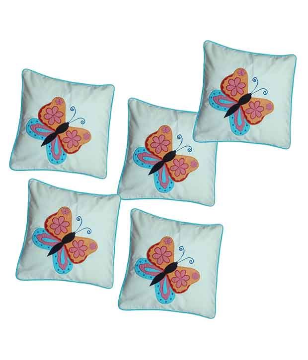     			Hugs'n'Rugs Cotton White Cushion Covers Pack of 5 (40 x 40 cm) 16 x 16