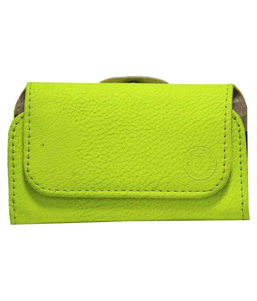 Jo Jo Pouch Holder Case Cover For Lava 3G 402 Plus Parrot Green available at SnapDeal for Rs.590
