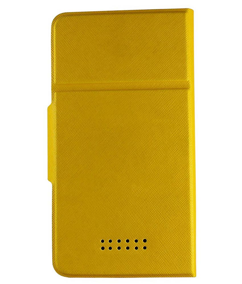 Molife Universal Flip Cover For Oppo Neo 7 Yellow Flip Covers