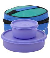 Tupperware Pack of 2 Purple Plastic Lunch Boxes