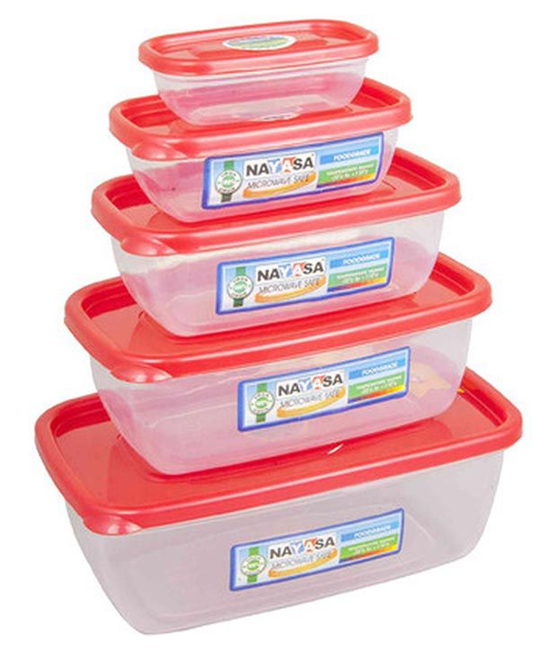 Nayasa Microwave Safe Plastic Containers- Set of 5: Buy Online at Best