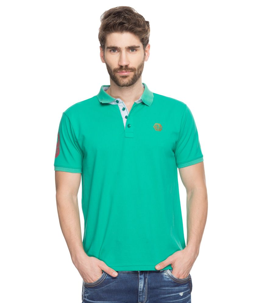 Spykar Green Solid Polo T-Shirt - Buy Spykar Green Solid Polo T-Shirt Online at Low Price 