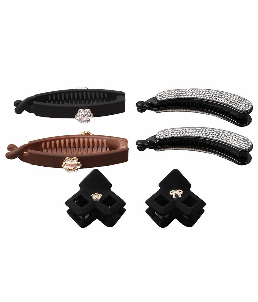 Takspin Combo of 4 Banana Clip and 2 Hair Clutcher: Buy Online at Low Price  in India - Snapdeal