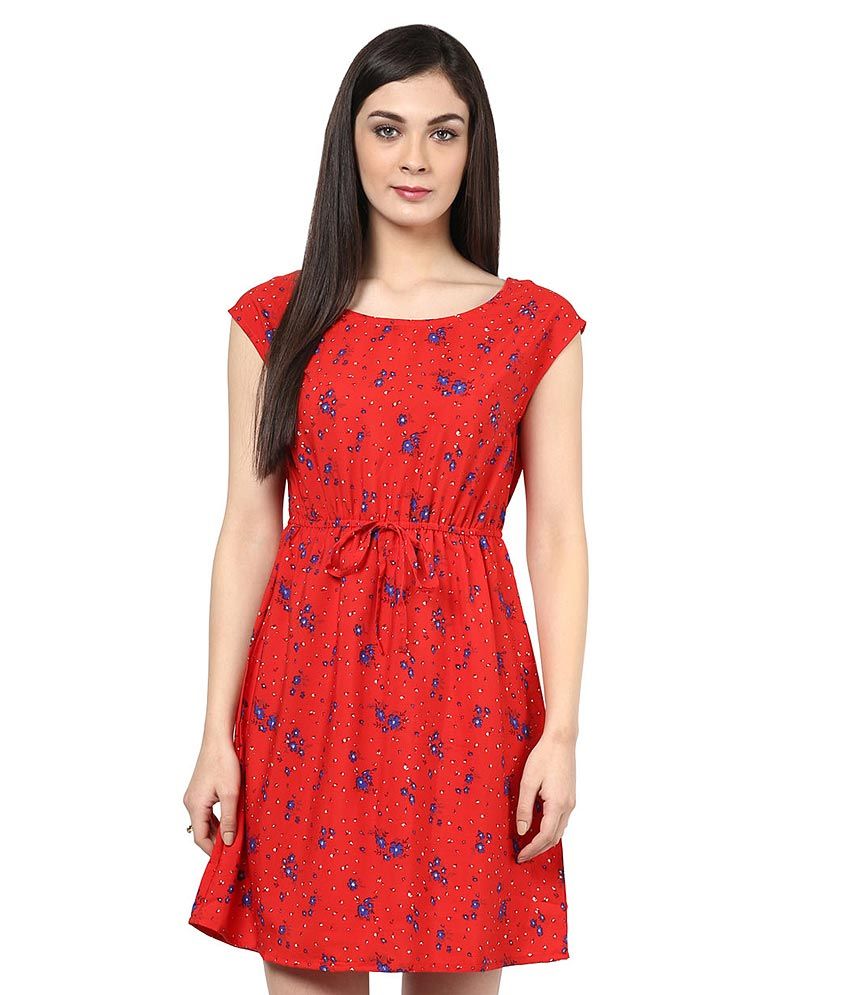 Honey By Pantaloons Red Printed Shift Dress - Buy Honey By Pantaloons ...