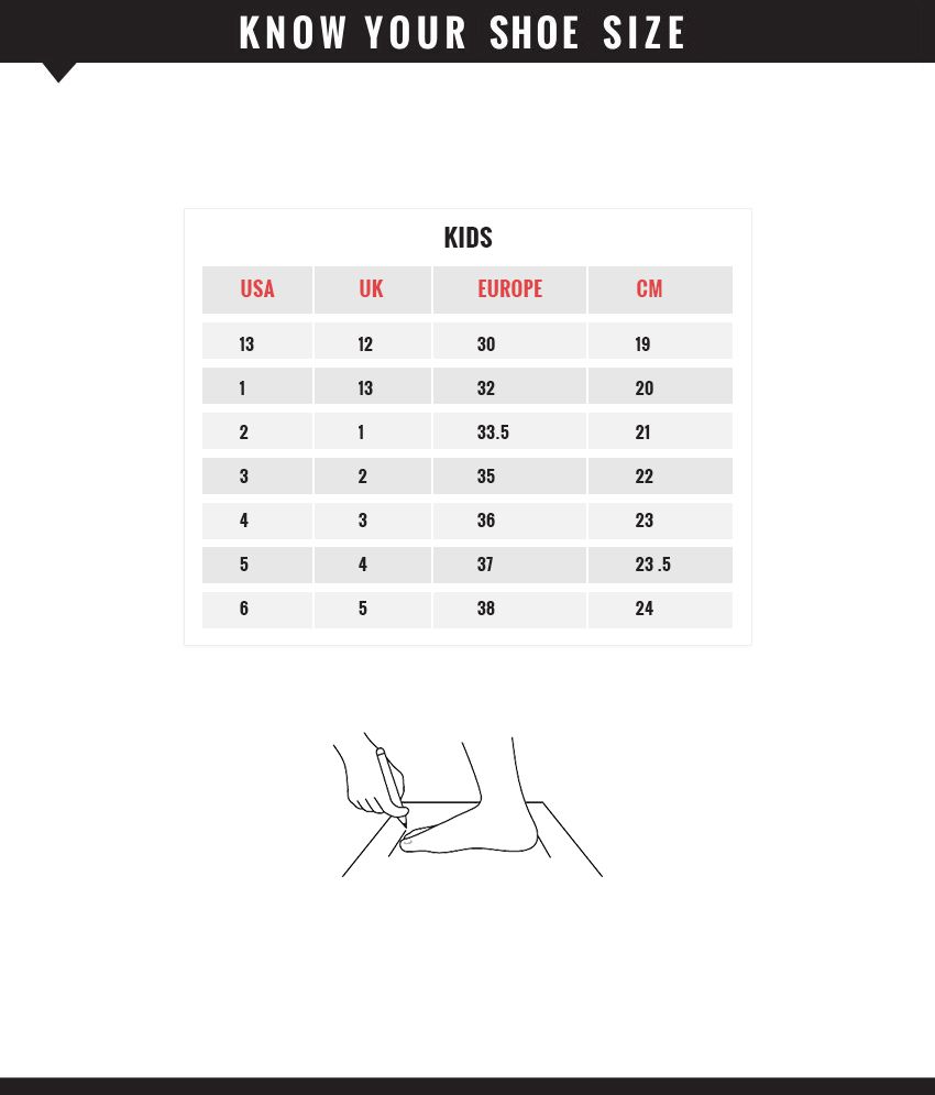 skechers shoes size chart