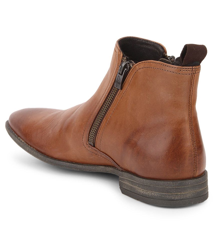 Chart Zip Tan Boots - Clarks Chart Zip Tan Boots Online at Best Prices in India on Snapdeal