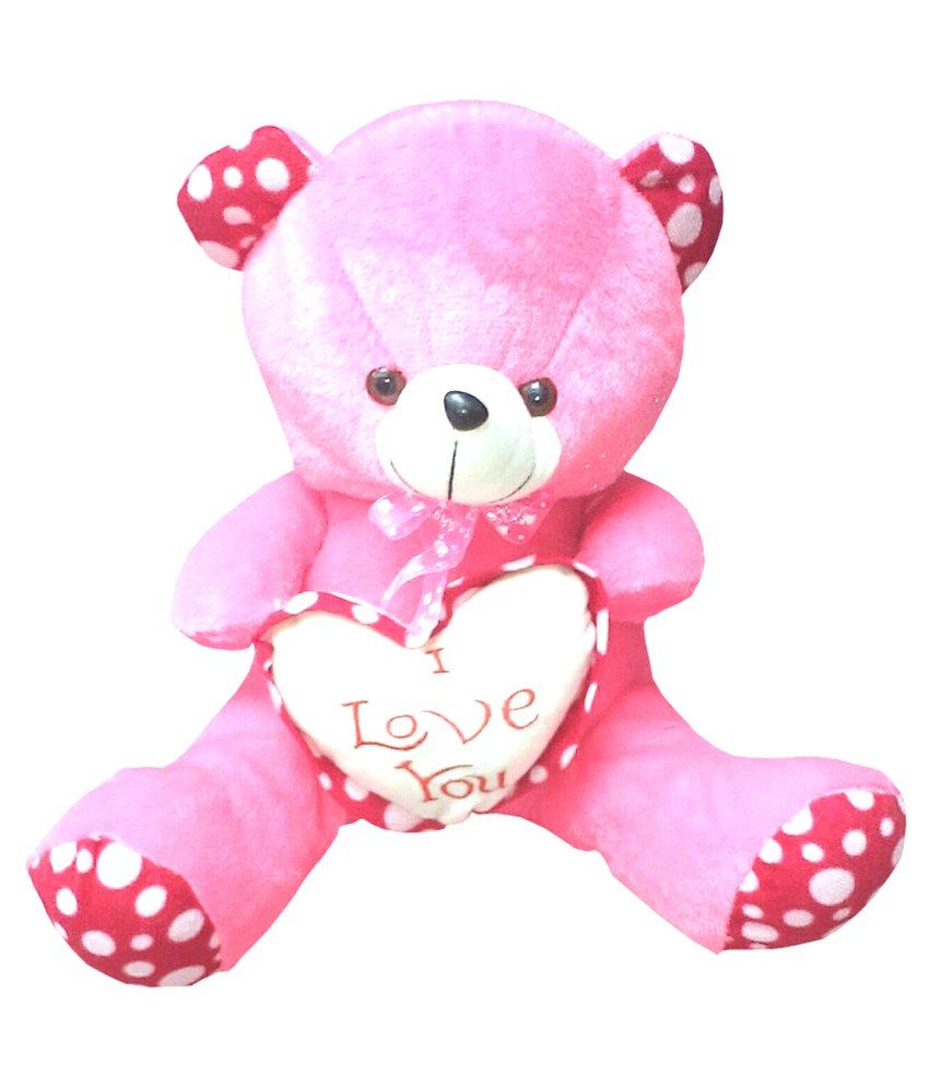 Riya Enterprises Pink Fabric Rocky Teddy Bear Stuffed Love Soft Toy For 