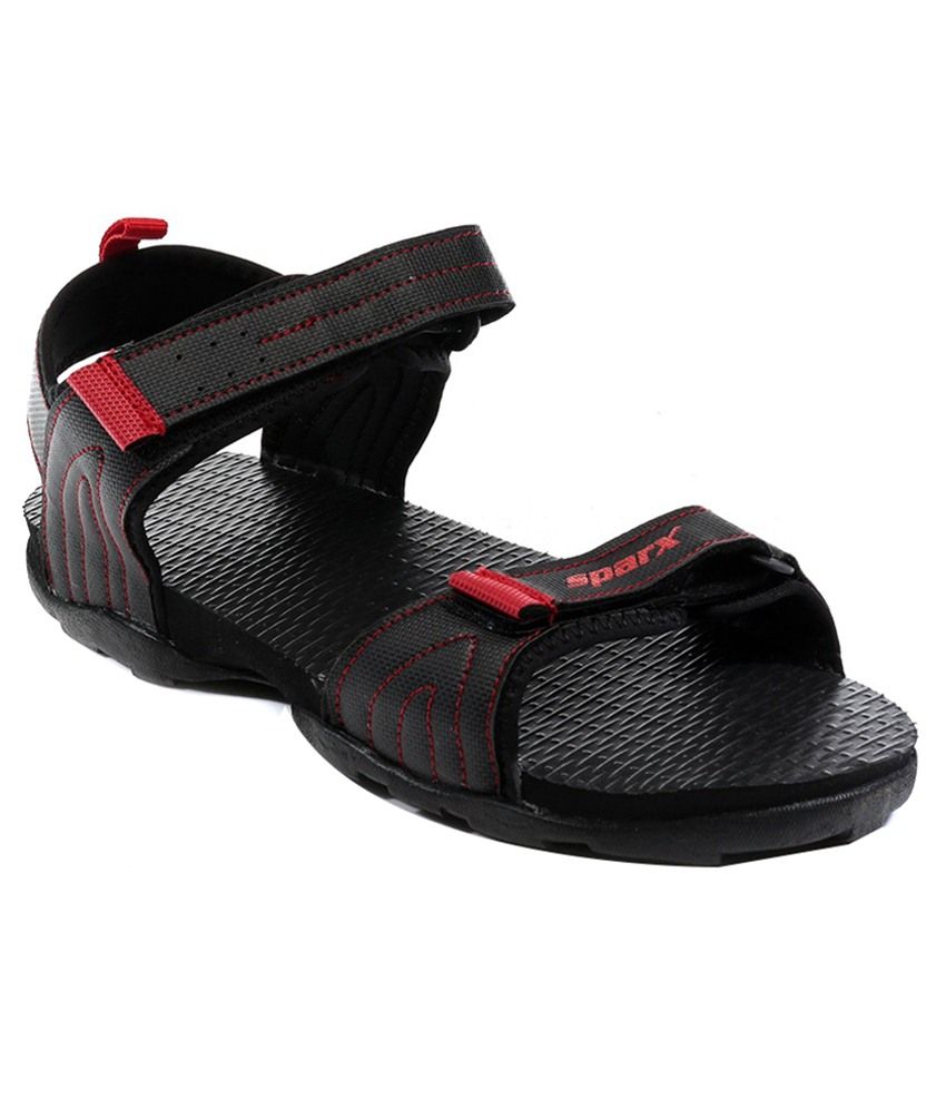 sparx black floater sandals