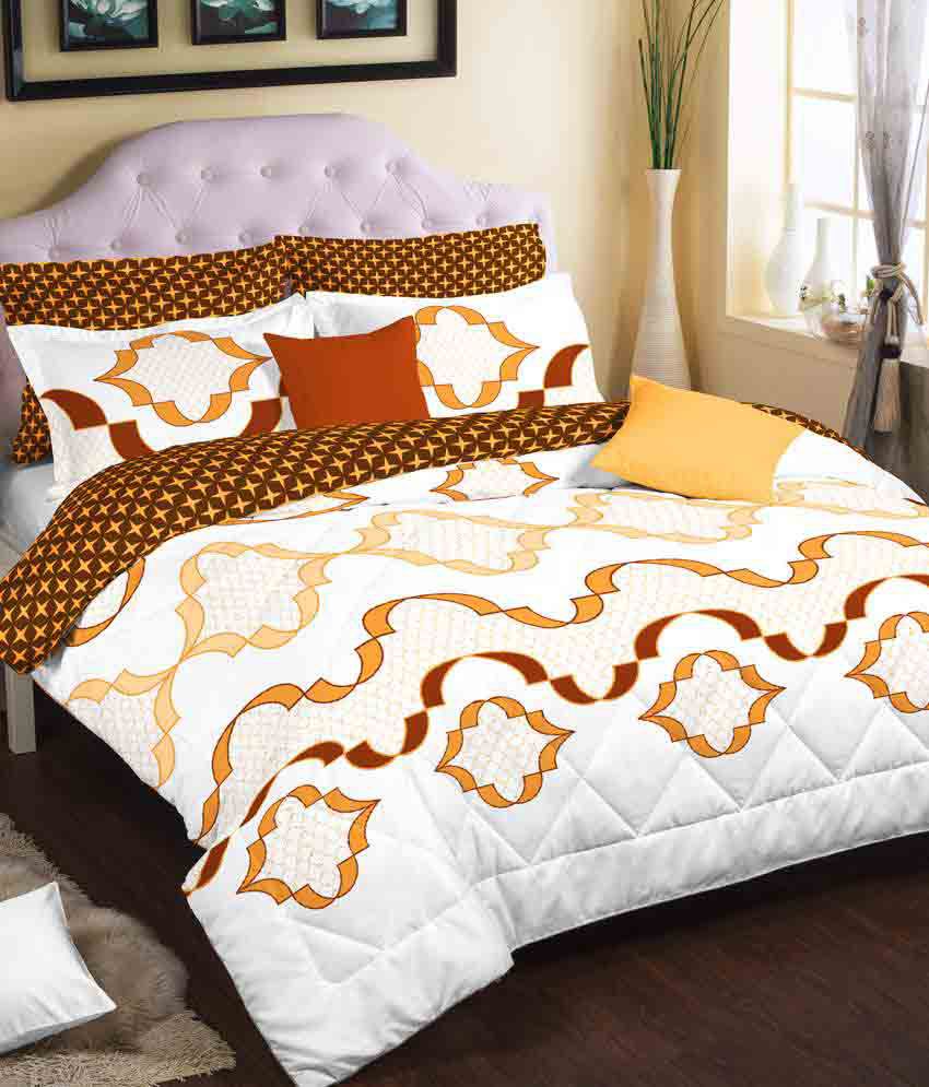 M M S International Multicolor Cotton Printed Double Bedsheet With