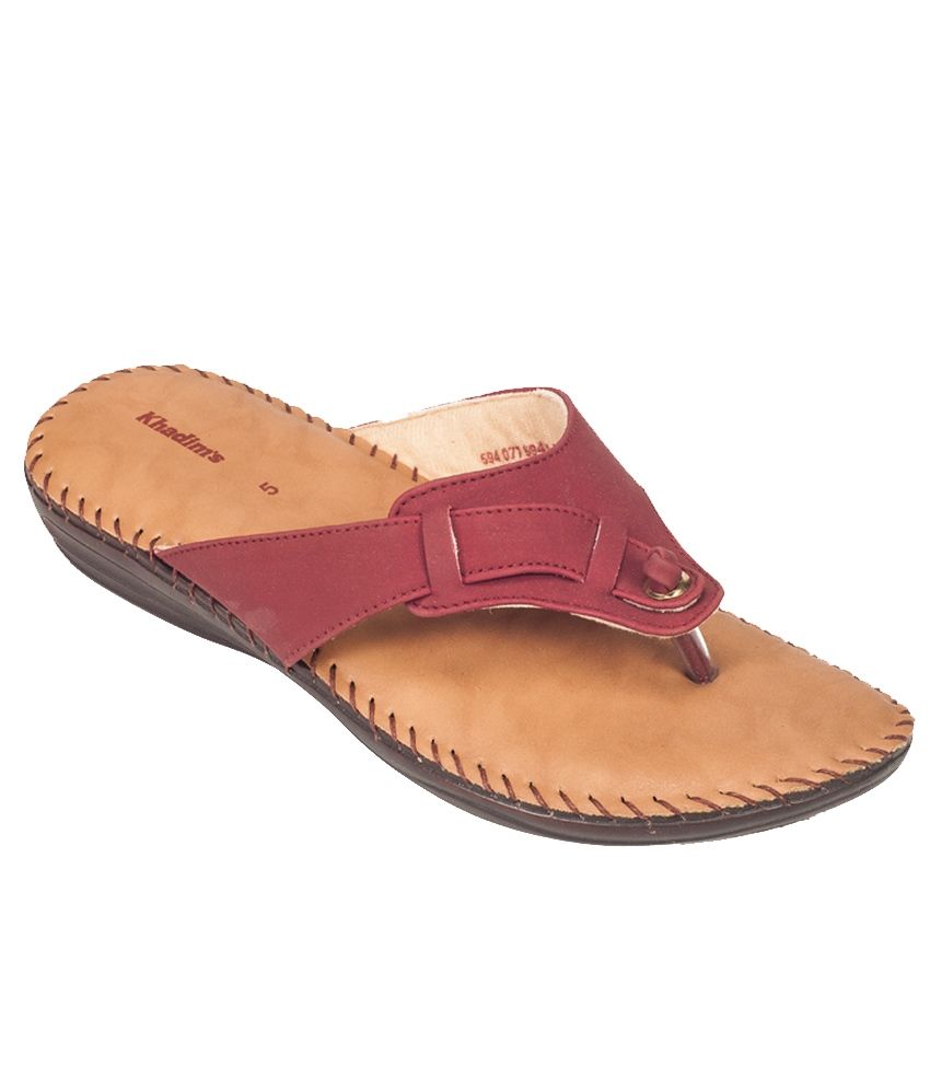 maroon flat sandals