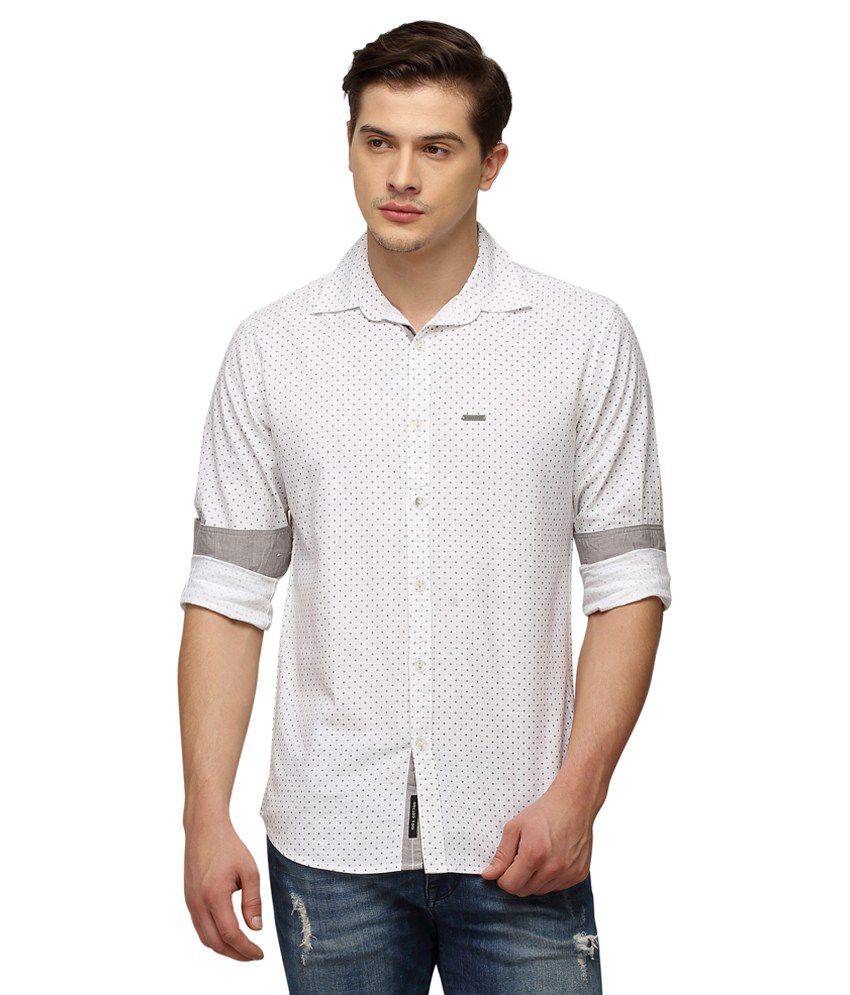 Crosscreek White Casuals Slim Fit Shirts - Buy Crosscreek White Casuals ...