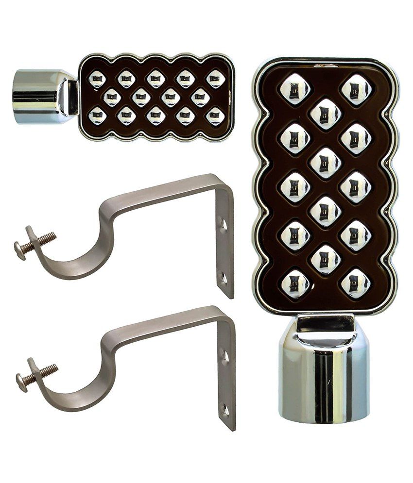 Buy La Belleza Premium 14 Bit Steel Curtain Rod Bracket Pair