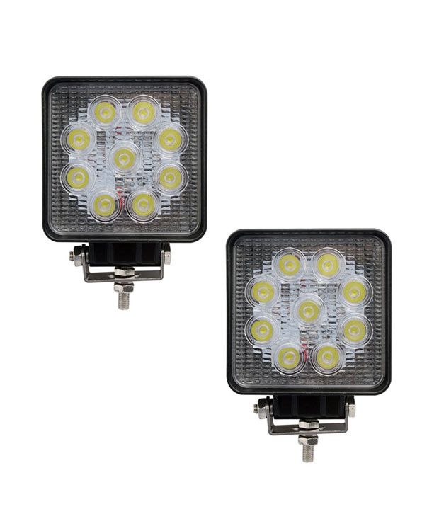 Speedwav 9 LED Car Square Aux Fog Light For Hummer H3 Set Of 2White