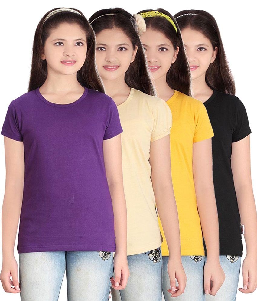     			Sini Mini Multi color Half Tshirts Pack of 4