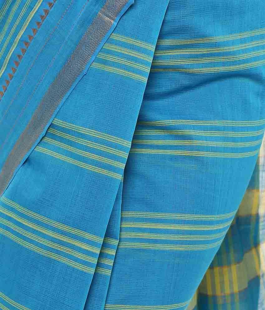 APCO Blue Cotton Saree Buy APCO Blue Cotton Saree Online at Low Price