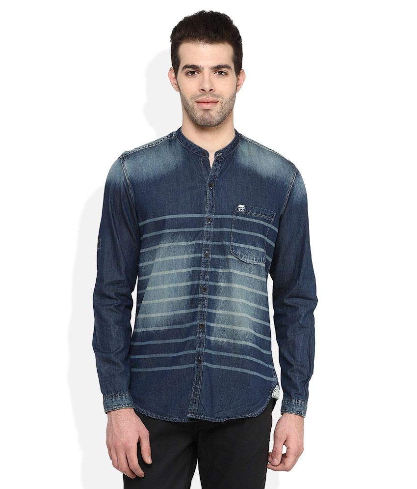 john players blue shirt