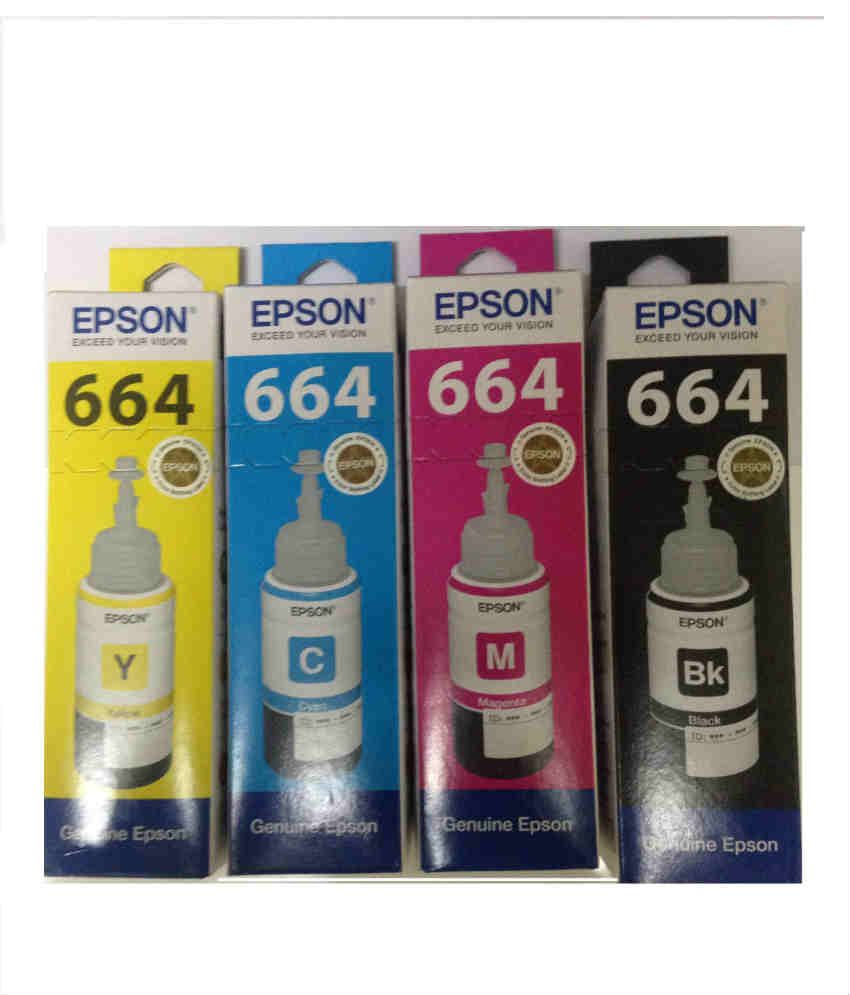 Original Epson Ink All Colors (T6641B,T6642C,T6643M,T6644Y) 70 Ml