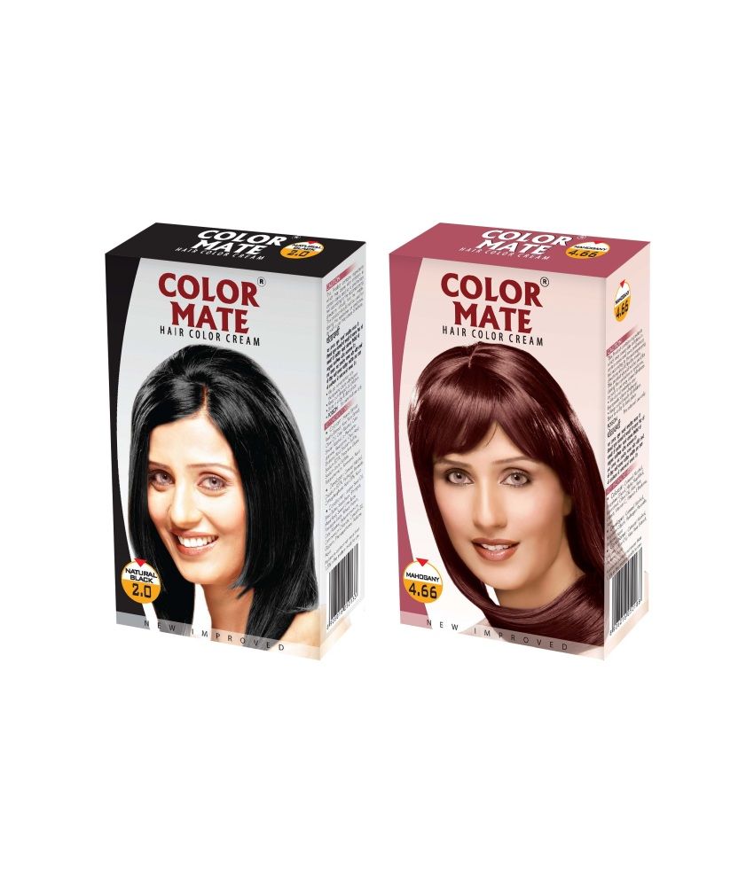 Color Mate Hair Color Cream Natural Black + Mahogany: Buy Color Mate ...