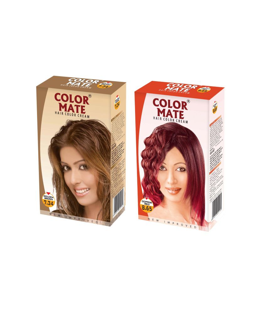 Color Mate Hair Color Cream Golden Brown + Copper Red: Buy Color Mate Hair  Color Cream Golden Brown + Copper Red at Best Prices in India - Snapdeal