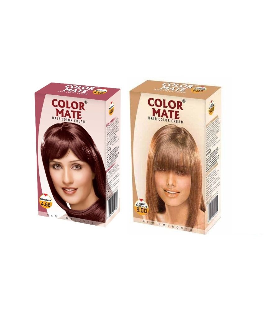 Color Mate Hair Color Cream Mahogany + Light Blonde: Buy Color Mate ...