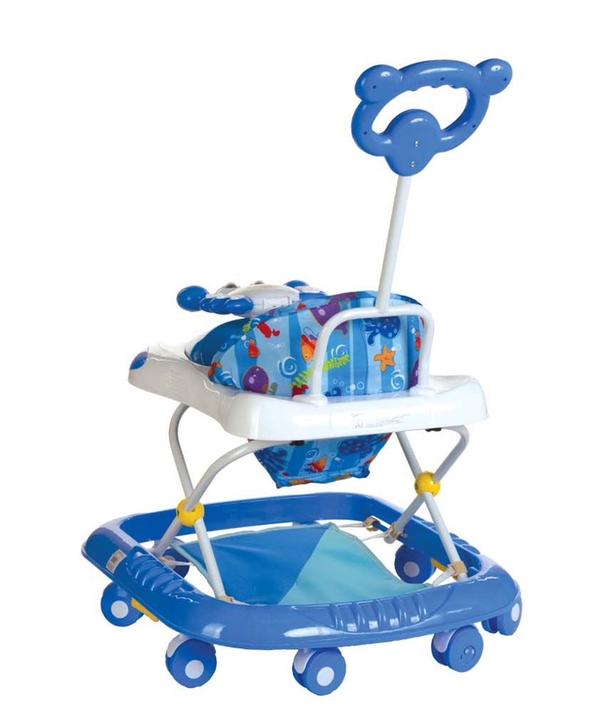 Mee Mee Baby Walker with Parents Push Handle_Blue Buy