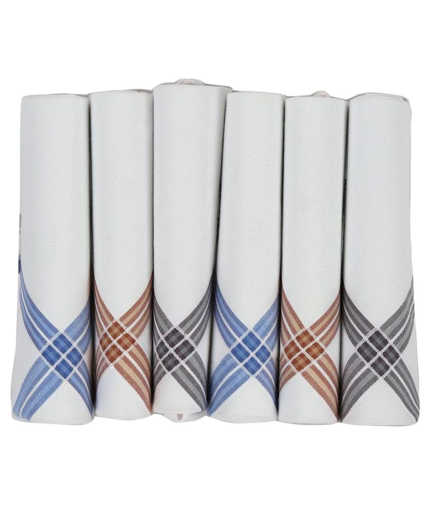 Peter England White Cotton Handkerchief (6 Pack ) for Men Buy Online