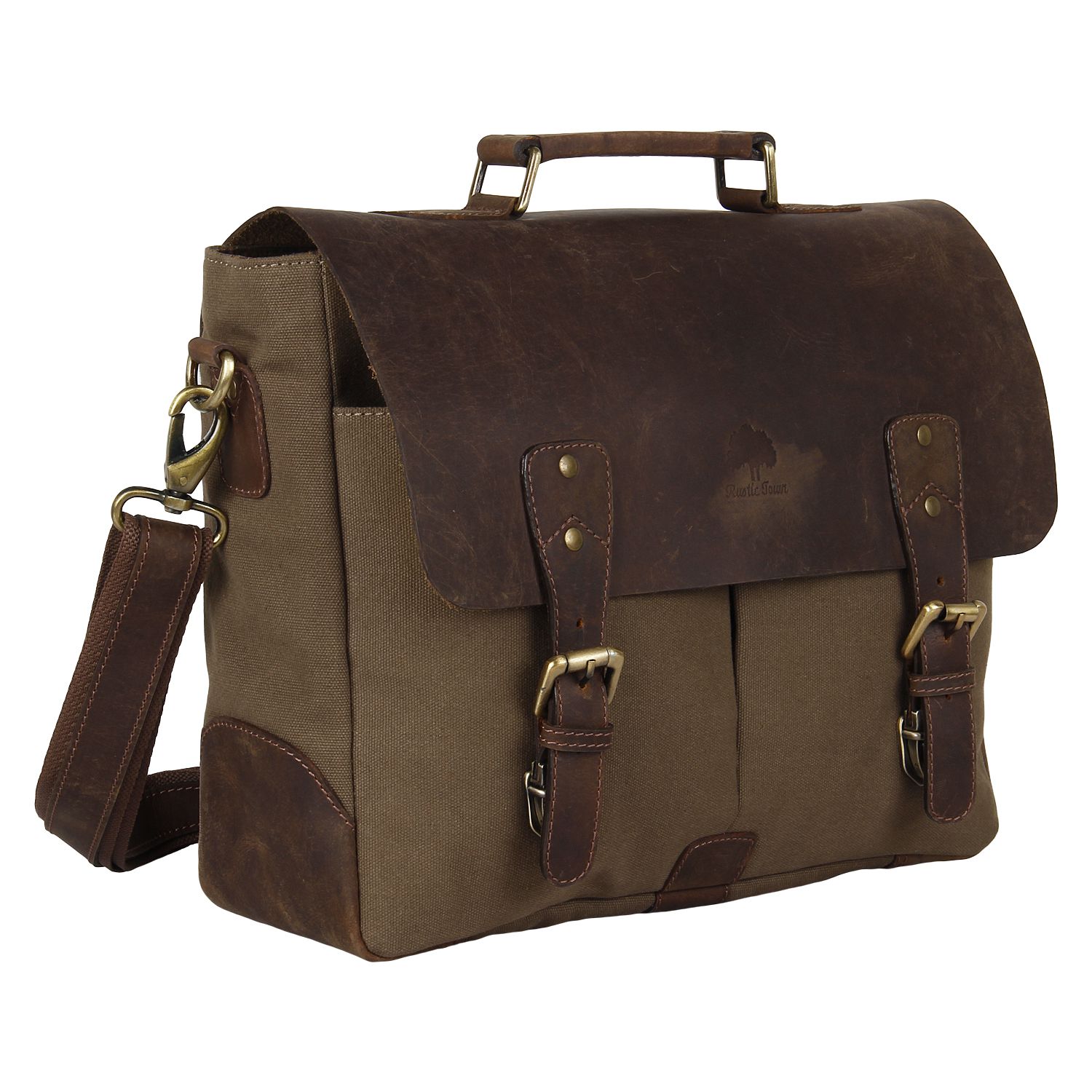 Rustic Town Brown Leather Laptop Bag - Buy Rustic Town Brown Leather ...