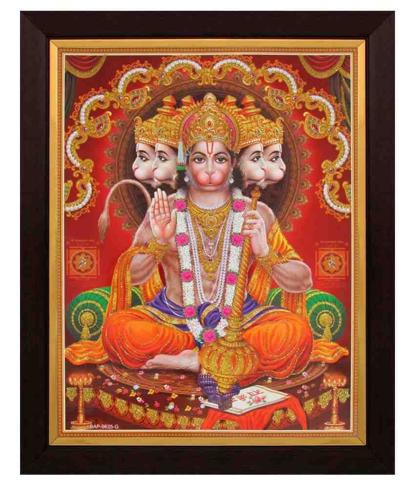 Avercart Textured Lord Hanumanji/Panchmukhi Hanuman Poster With Frame ...