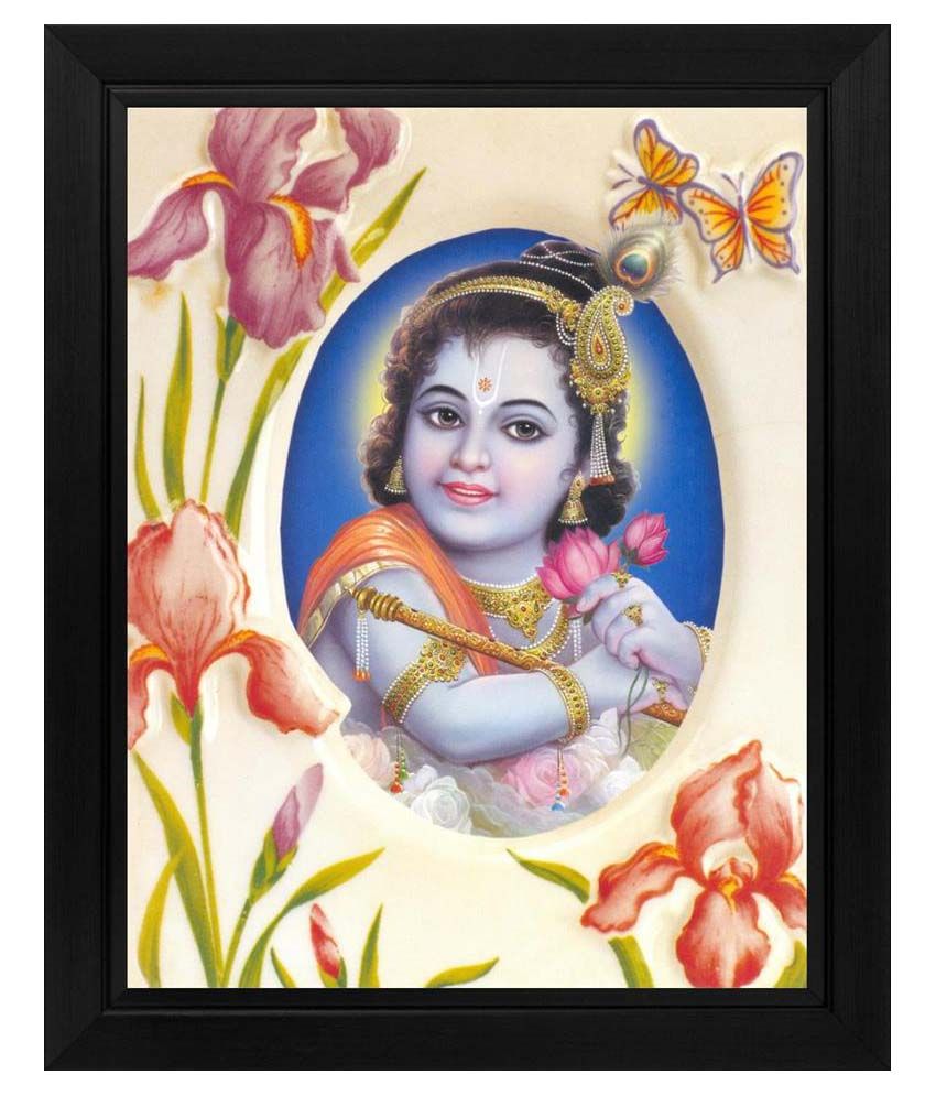 Avercart Textured Lord Krishnashree Krishna Poster With Frame Buy