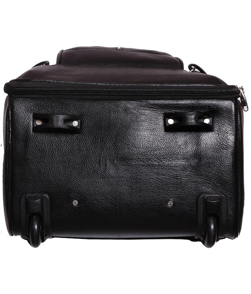 leather duffle bag with trolley sleeve