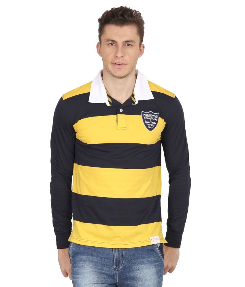 O.H.M Black Polo T Shirts Buy O.H.M Black Polo T Shirts Online at Low