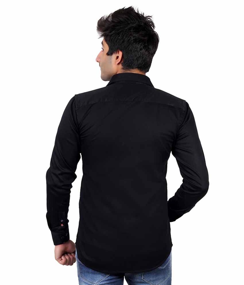 Undercut Black Casuals Slim Fit Shirts 