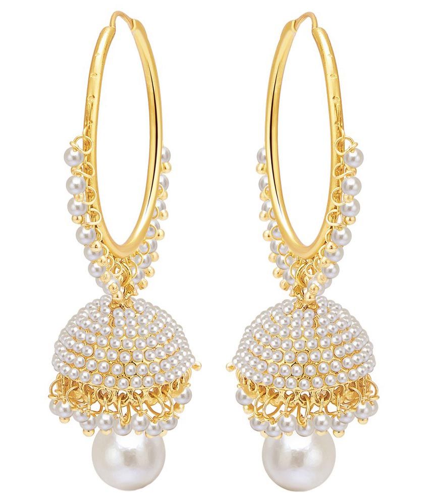     			Sukkhi Golden Alloy Jhumkis