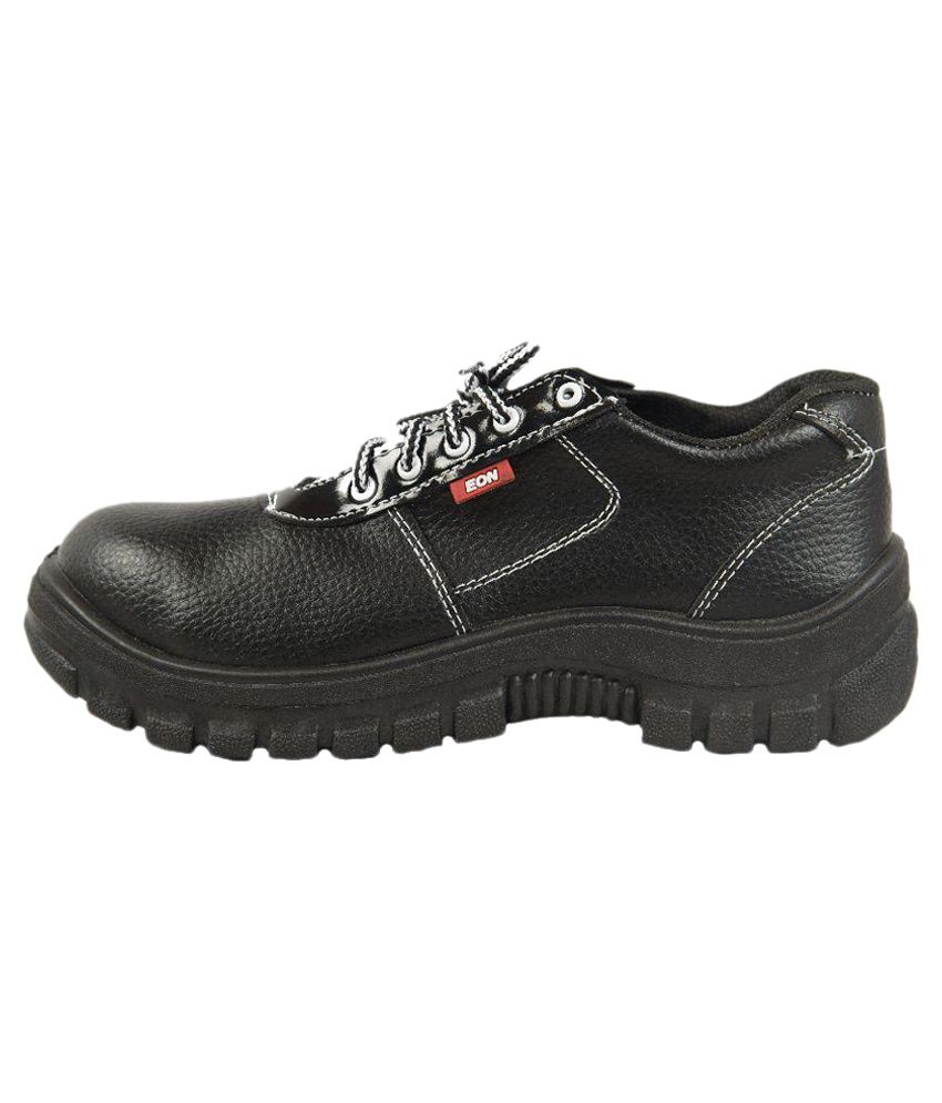 Buy Prima Black Leather Safety Shoes 