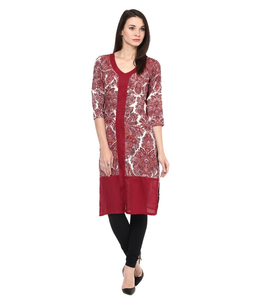     			StyleStone Multicolor Crepe Straight Kurti