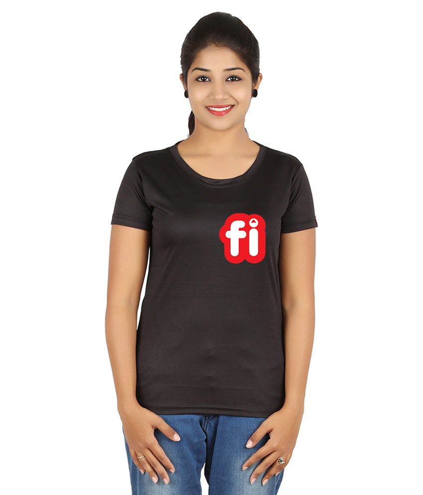 Buy FanIdeaz Black Silky Polyester Top Selling Brand T-Shirt for Women ...