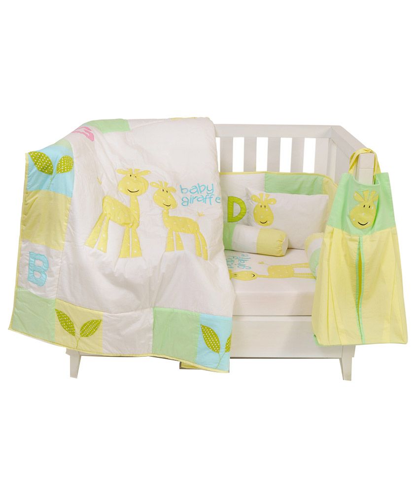 The Button Tree Multicolour Cotton Baby Cot Set (Set of 7) baby