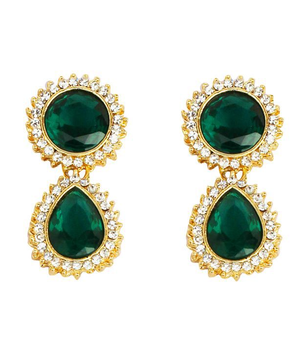 Touchstone Round & Teardrop Faux Emerald Earrings - Buy Touchstone ...