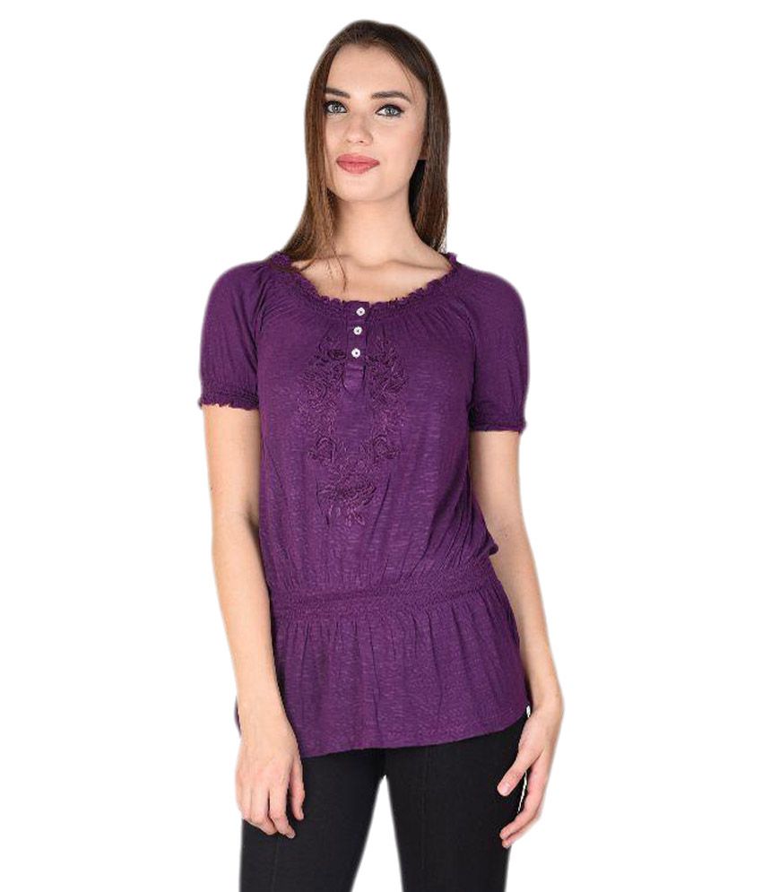 Manka Purple Viscose Tops - Buy Manka Purple Viscose Tops ...