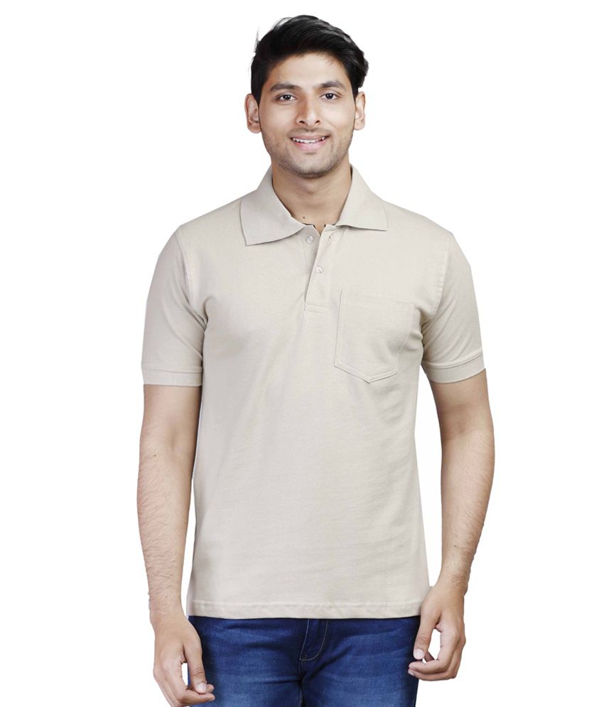     			Fleximaa Beige Polo T Shirts